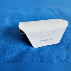 Michael Kors White Hard Eyeglass Sunglasses Case Snap Closure Logo